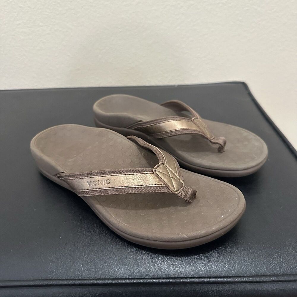 Vionic Women’s Size 5 Tide II Bronze Metallic Orthotic Sandals